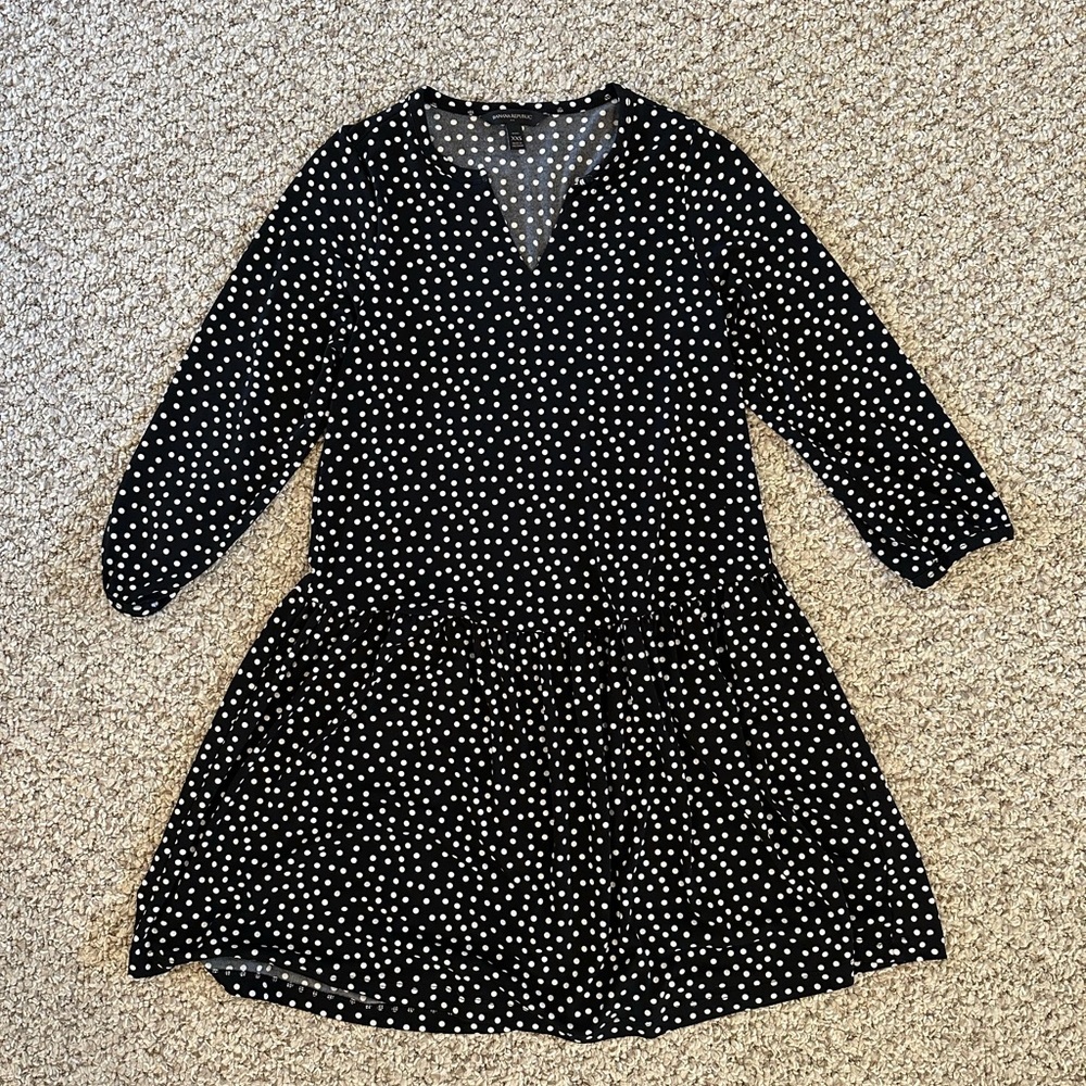 Banana Republic Black and White Polka Dot Dress